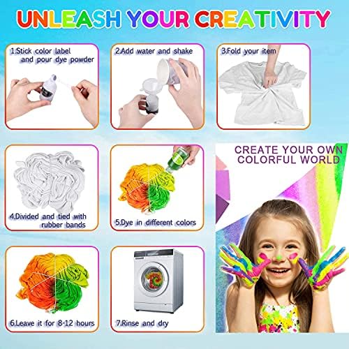 Kravat Boya Kiti - SERHOM 15 Renkler Sprey Kravat Boya Kitleri ile Yetişkinler Çocuklar için Lastik Bantlar, eldiven, Huni için