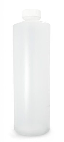 Qorpak PLC-03434 HDPE Silindir Sprey Şişesi, 28-400 Beyaz PP SturdeeSeal PE Köpük Kaplı Kapaklı, 480 mL, Doğal (24'lü Paket)