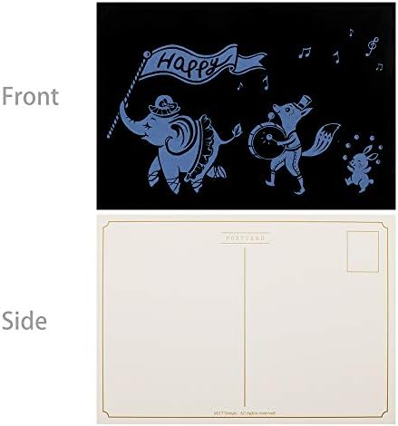 Sihirli Scratch Sanat Kağıt, Mini Zarf Kartpostal, Gökkuşağı Gece Görünümü Scratchboard Yetişkinler ve Çocuklar için, Sanat ve