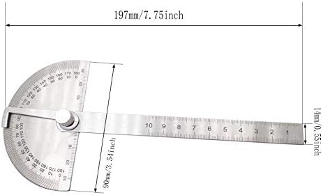 0-180 Derece 100mm / 3.93 inç Açı Bulucu İletki Paslanmaz Çelik Cetvel Ölçü Aracı, Öğrenci Çizim Sanatçı El Sanatları Kırtasiye