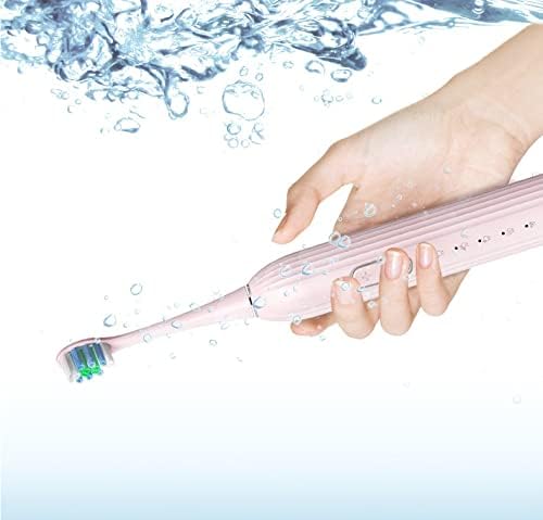 ZOUJİANGTAO Akıllı beyazlatma Elektrikli Diş Fırçası, Ev Su Geçirmez USB Şarj ultrasonik (Renk: Pembe)