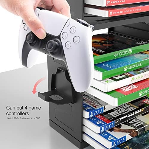 PS5 Oyunları için Depolama Kulesi, Xbox Nintendo Switch Oyunları için Depolama Standı (24 Oyun Kutusu için)