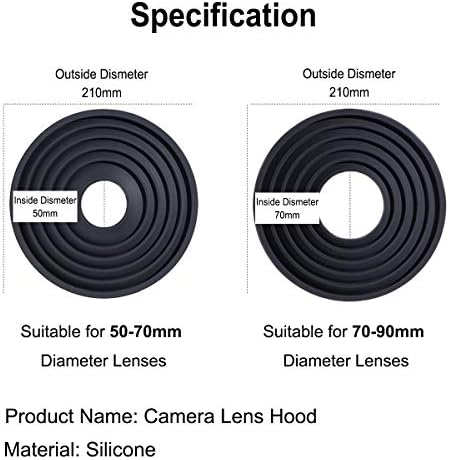 STSEETOP Kamera Lens Hood Katlanabilir Geri Dönüşümlü Filtre Konu Kauçuk Dijital Lens Hood DSLR Lens Kapağı Gölge (70-90mm Lens