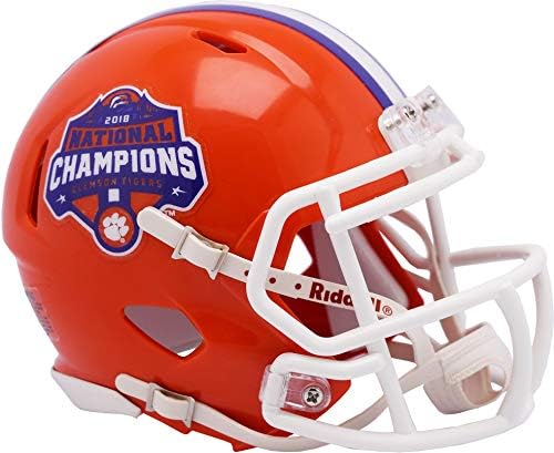 Riddell Clemson Tigers Kolej Futbolu Playoff 2018 Ulusal Şampiyonlar Logo Hız Mini Kask-Kolej Mini Kaskları