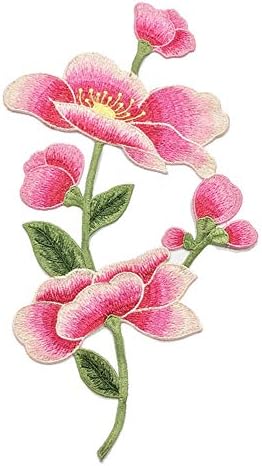 UK Nakış Lotus Çiçek Küçük Yama Dikmek Demir On Rozeti Çanta Elbise Kumaş Yamalar Aplike DIY Dikiş Sticker Zanaat (Pembe) Maliyet-Etkin