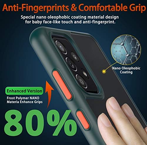 Samsung Galaxy A52S 5G / A52 Kılıfı için Tasarlanan Ferilinso Anti-Parmak İzi, [Esnek Çerçeveli Yarı Saydam Mat Sert PC Arka]