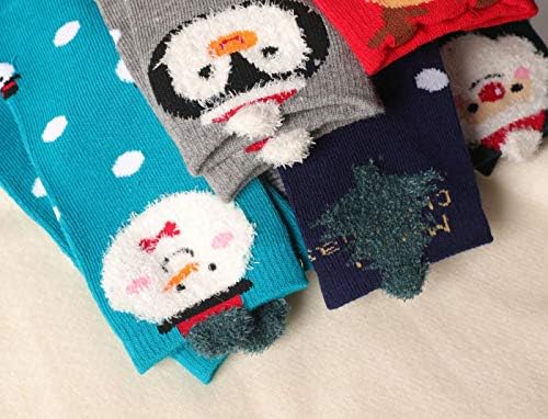 Yvınak Unisex Çocuklar Karikatür Noel Kış Sevimli Çorap Çocuk Yürümeye Başlayan Kız Erkek Noel Komik Kış sıcak tutan çoraplar