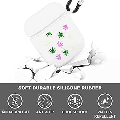 Ot Esrar Yaprağı Silikon AirPods 2/1 Kılıf Kapak Kulaklıklar Koruyucu Şarj Kılıfları Beyaz-style1