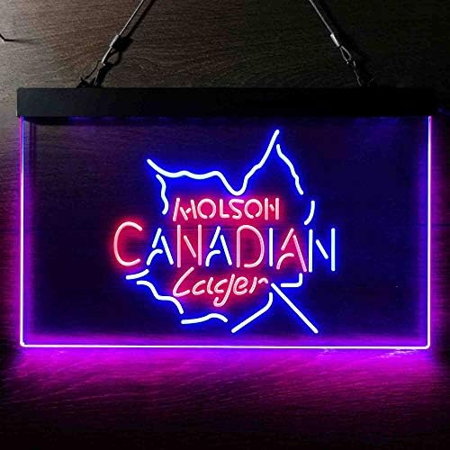CHUZI Pub Molsons Kanadalılar Maple Leaf Lager Duvar Dekor LED Neon Burcu Man Cave ışık Kırmızı + Sarı W16 x H12