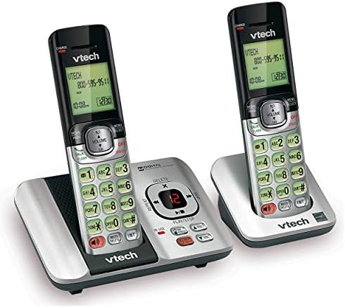 VTech CS6529-2 DECT 6.0 Telefon Cevaplama Sistemi ile Arayan KIMLIĞI / Çağrı Bekletme, 2 Telsiz Telefonlar, Gümüş / Siyah