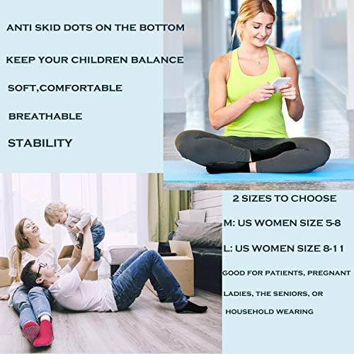 Pilates Yoga Kaymaz Sapları Çorap - Elutong 4 Pairs Yapışkan Bale Egzersiz Hastane Çorap Bayanlar için