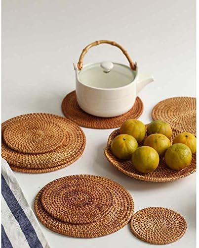 Masa Mat el dokuması Vietnam Rattan Coaster yalıtım yastığı kase Mat çaydanlık Mat Placemat