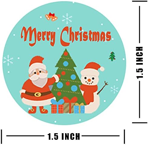 Dikkat çekici Merry Christmas Etiketler Etiketler, 1.5 İnç 6 Tasarımlar Yuvarlak Noel Etiketler Etiketler, Tatil Etiketler, Hediyeler