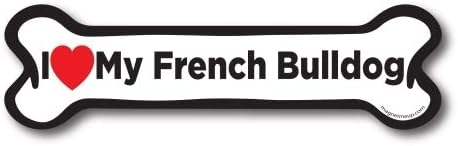 Mıknatıs Beni Seviyorum Fransız Bulldog Köpek Kemiği Araba Mıknatısı - 2x7 Köpek Kemiği Oto Kamyon Çıkartma Mıknatısı