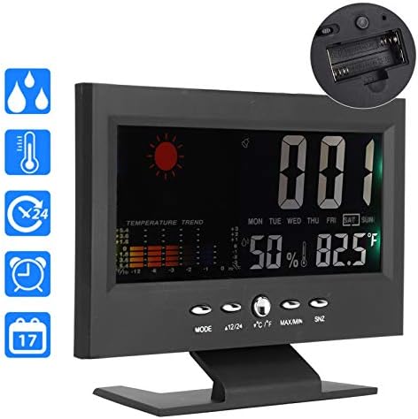 Heayzoki İşlevli Dijital Termometre Higrometre Masa Saati Takvim Sıcaklık Nem Ölçer, dijital Higrometre Kapalı Termometre oda