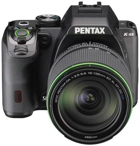 Pentax K-S2 SLR lens kiti w/18-135mm WR 20 MP Hava Koşullarına Dayanıklı Wi-Fi / NFC Özellikli SLR Fotoğraf Makinesi, Siyah