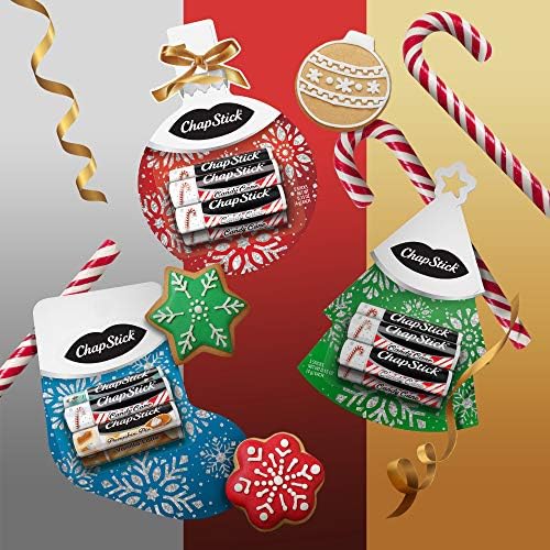 ChapStick Tatil Noel Ağacı Şeker Kamışı Dudak Balsamı Hediye Seti, Noel Stocking Stuffer Dudak Bakımı için-0.15 Oz (5 Paketi)