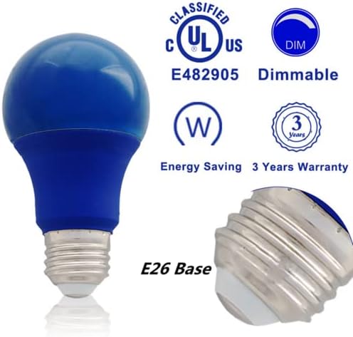Qıxıvcom 4 Paketleri 9 W A19 LED mavi ampul Dim LED Ampuller E26 Ampul 60 W Eşdeğer 800LM Yeşil LED gece lambası Cadılar Bayramı