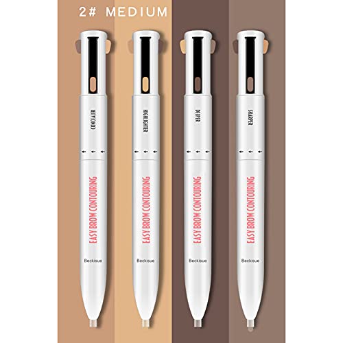 4 in 1 Dönen 4 Renk Bir Kalem Seti tükenmez kaş kalemi Su Geçirmez Kadınlar Kızlar için Kaş Makyaj Günlük kullanımda Kullanın