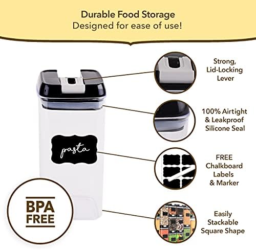 Mutfak Organizasyonu için Sadece Gurme Gıda Saklama Kapları-Un, Şeker, Kahve ve Daha Fazlası için 14 BPA İçermeyen Hava Geçirmez