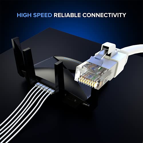 Ethernet Kablosu ve Cat6 Ağ Kablosu, 0,6 ft, Beyaz LAN Rj45 İnternet Bağlantı Kablosu Kablosu, Yüksek Hızlı Cat6 Ethernet Kablosu