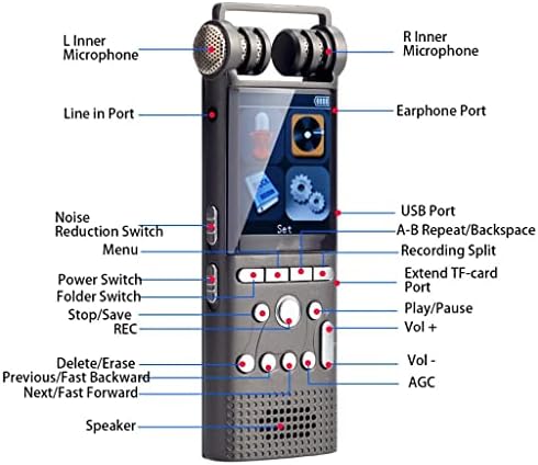 CUJUX Profesyonel Ses Aktive Dijital Ses Kaydedici USB Kalem Non-Stop 100hr Kayıt PCM (Renk: Gösterildiği Gibi, boyutu: 16 GB)