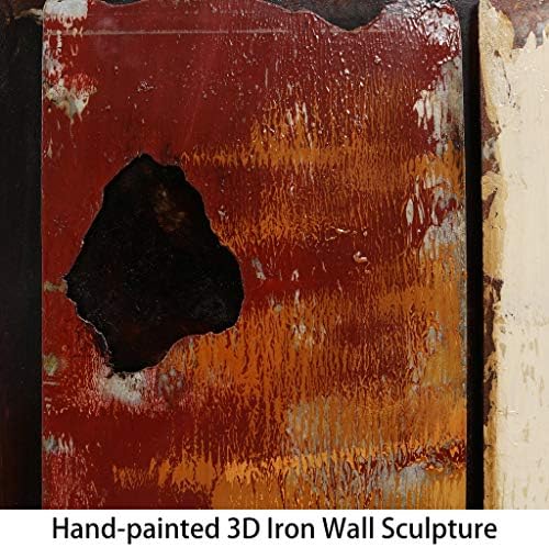 Empire Art Doğrudan Rustik Akış Karışık Medya Demir El Boyalı Boyutlu Duvar Sanatı Asmaya Hazır, 22 x 72 x 2