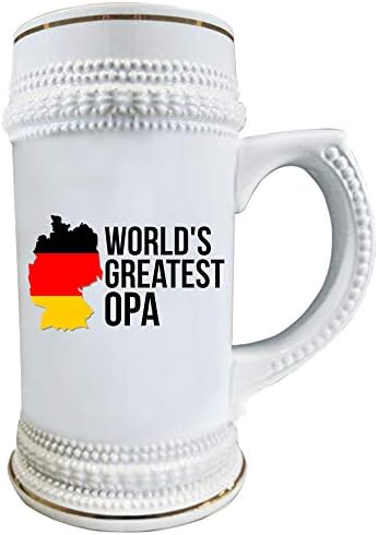 Opa Bira Kupası-Büyükbabalar için Alman Bayrağı ile Dünyanın En Büyük Opa Seramik Stein