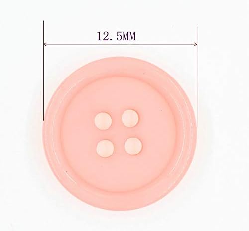 Leekayer 0.5 İnç Reçine Düğmeler Gri Plastik Düğmeler 12.5 mm Yuvarlak Flatback 4 Delik Düğmeler Dikiş Craft Coat DIY El Yapımı