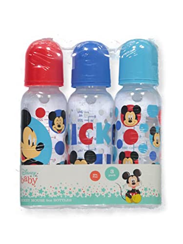 Disney Cudlie Mickey Mouse erkek bebek 3 Paket 9oz şişe Oldtime Mickey baskı ile