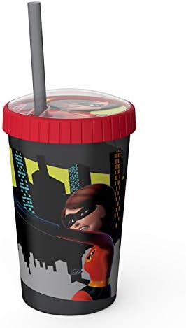Zak, Kabartmalı Kapaklı Ve Dayanıklı Samanlı 16.5 oz Incredibles 2 Bardak Tasarlar - Kubbeli Kapakta Sanat Eseri Karakterleri