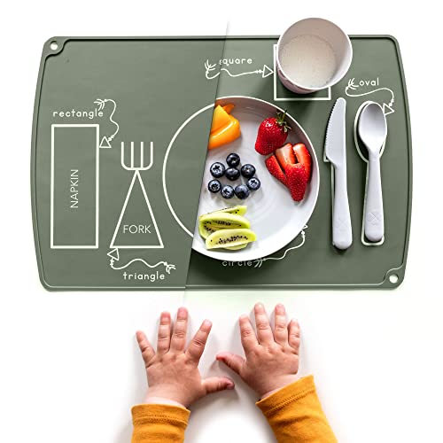 EzrAllora-Yemek Masası için Pembe Yürümeye Başlayan Placemat-Montessori Placemat - Kolay Temiz Masa Ayarı Placemat Çocuğunuzun