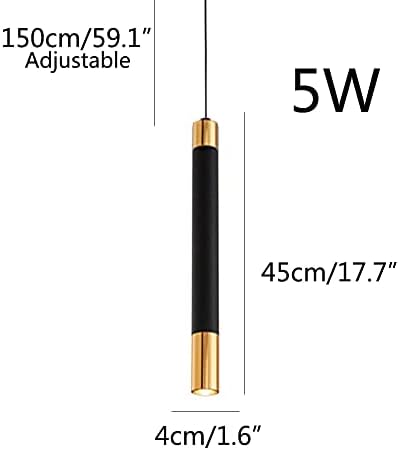 KlkrzJwy Minimalist 5 W LED asma tavan armatürü silindirik asılı lamba alüminyum Anti-Pas silindir fener uzun tüp kolye ışık