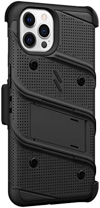 Ekran Koruyucu Kickstand Kılıf Kordon ile iPhone 13 Pro Kılıf için ZİZO Cıvata Paketi-Siyah