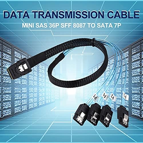 Konnektörler SAS SATA Kablosu Mini-SAS SFF - 8087 için 4 SATA Kablosu Mini SAS 4i SFF8087 36 P için 4 SATA 7 P Kablo 12 Gbps