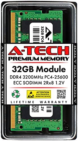 A-Tech 32 GB RAM ıçin Lenovo ThinkPad P15 Gen 2 (1x32 GB) DDR4 3200 MHz PC4-25600 ECC Tamponsuz SODIMM 260-Pin 2Rx8 Çift Rütbe