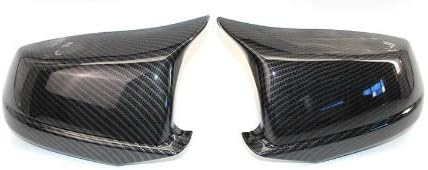 WERTYU Çifti Siyah / Karbon Fiber Bak Dikiz Aynası Caps Araba Kanat Ayna Kapağı Değiştirme Fit BMW F10 5-Series 2011 2012 2013