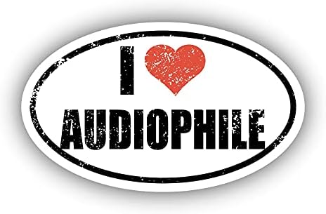 Ben Aşk Audiophile Ben Kalp Euro Oval Sticker Vinil 3 M Çıkartması 3 in x 5 in