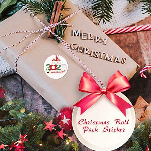500 pcs Noel Çıkartmalar, Merry Christmas Rulo Paketi Sticker, 2020 Noel Karantina Survivor Yuvarlak Kendinden Yapışkanlı etiket