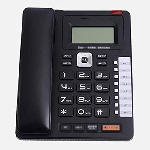 UXZDX CUJUX Telefon Sabit Eller-Serbest Arama Tek Anahtar Bellek Iş Ofis Sabit Telefon (Renk: Siyah)