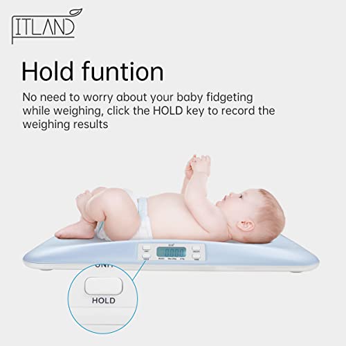 FITLAND Dijital Bebek Ölçeği, Yenidoğan için USB Şarj Edilebilir Bebek Ölçeği Kapasite 44 lbs, 22.5 x 13.4 Büyük Yürümeye Başlayan
