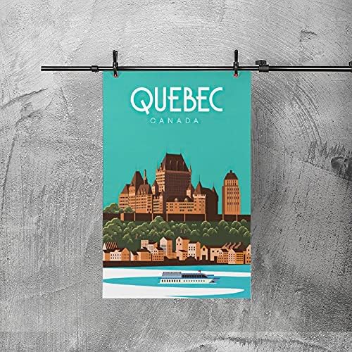 Vintage Seyahat Poster Quebec Ofis Aile Yatak Odası Dekoratif Posterler Duvar Dekor Tuval Sanat Poster 12×18 inç (30 × 45 cm)