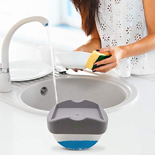 Push-tipi Sabunluk, Push-tipi Otomatik Sıvı Deterjan Kutusu ile Ölçek, Temel Bulaşık Artefakt Mutfak (Sünger Fırça ile)