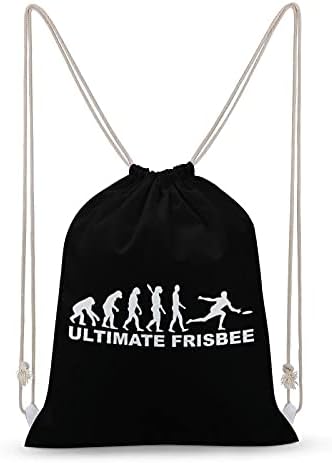 Ultimate Frizbi Evrim Tuval İpli sırt Çantası omuzdan askili çanta Rahat Sırt Çantası Spor Yoga Seyahat Plaj Okul İçin 30x40