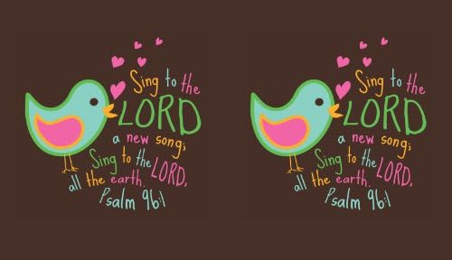 Ağaçsız Selamlar Sevimli Şarkı Kuşu: Mezmur 96:1 Artful Traveler Yeniden Kullanılabilir Samanlı Çift Duvarlı Serin Bardak, 16