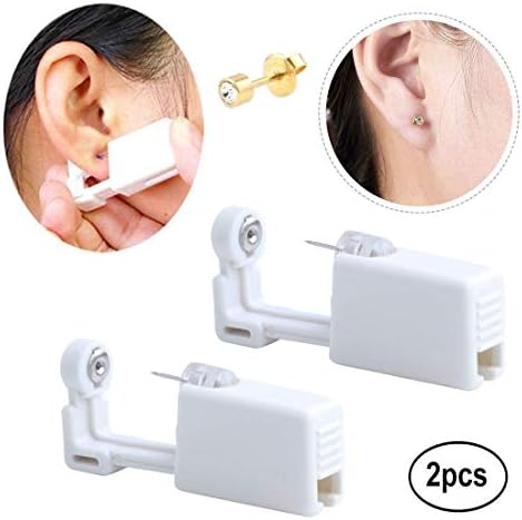 Kulak Piercing Tabancası Küpe Tek Kullanımlık Kulak Damızlık Tabancası Steril Hiçbir Ağrı Kulak Piercing Tabancası 2 Paket (231)