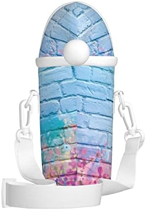 CUTEMAT Su Şişesi Kol Renkli Tuğla Duvar Peluş Bardak Kol Noel Su Şişesi Taşıyıcı Kayış seyahat tipi kupa Kapak