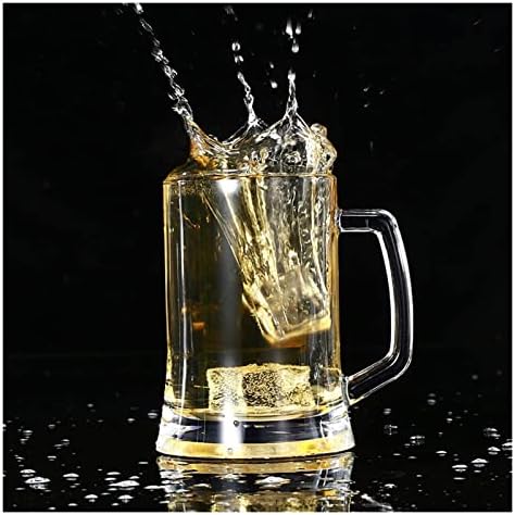 Bira Bardakları Büyük Kapasiteli Bira kulplu kupa 500ml bira bardakları Parti için Harika Yeniden Kullanılabilir Bardaklar Cam