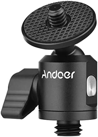 Andoer Mini Ballhead Adaptörü kamera tripodu topu Kafa Dağı Alumnum Alaşım 1/4 İnç vidalı konnektör 3/8 İnç vidalı konnektör