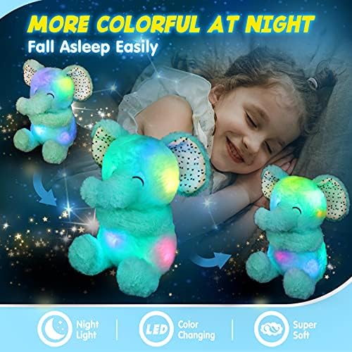 Houwsbaby Light up Fil Dolması Hayvan Disket LED peluş oyuncak Gece ışıkları Glow Yastık Doğum Günü Hediyeleri Çocuklar Yürümeye